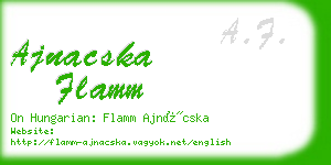 ajnacska flamm business card